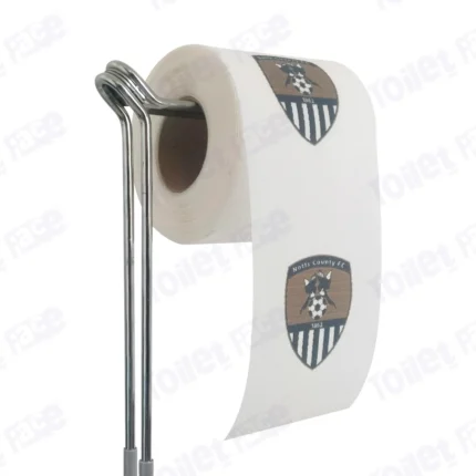 Notts County Novelty Toilet Paper Product Image On A Stand|Notts County Novelty Toilet Paper Product Image On It's Side|||||||