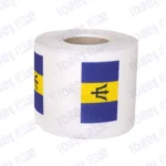 barbados flag printed on novelty toilet paper roll