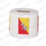 bhutan flag printed on novelty toilet paper roll