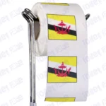 brunei flag novelty toilet paper on a holder