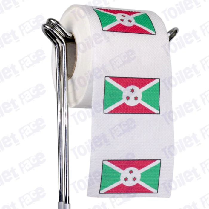 burundi flag novelty toilet paper on a holder