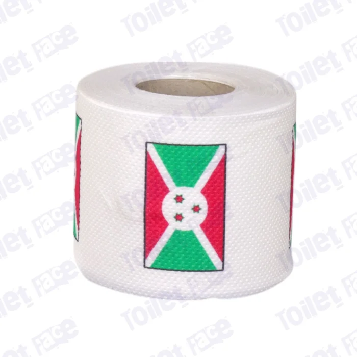 burundi flag printed on novelty toilet paper roll