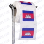 cambodia flag novelty toilet paper on a holder
