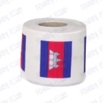 cambodia flag printed on novelty toilet paper roll