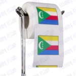 comoros flag novelty toilet paper on a holder