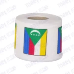 comoros flag printed on novelty toilet paper roll