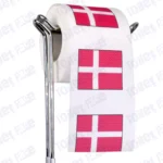 denmark flag novelty toilet paper on a holder