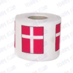 denmark flag printed on novelty toilet paper roll