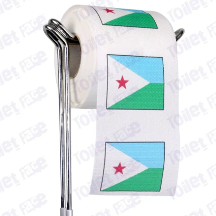 djibouti flag novelty toilet paper on a holder