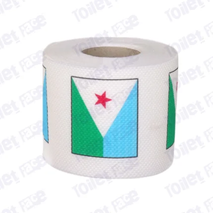 djibouti flag printed on novelty toilet paper roll