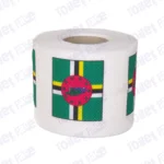 dominica flag printed on novelty toilet paper roll