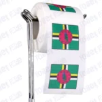 dominica flag novelty toilet paper on a holder