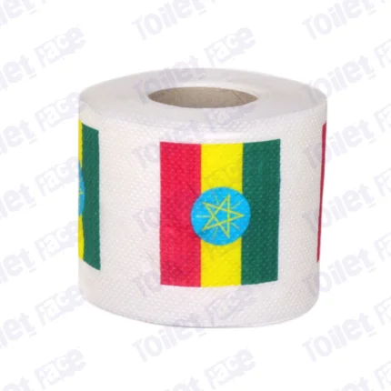 ethiopia flag printed on novelty toilet paper roll
