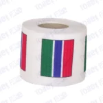 gambia flag printed on novelty toilet paper roll