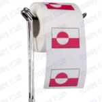 greenland flag novelty toilet paper on a holder