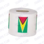 guyana flag printed on novelty toilet paper roll