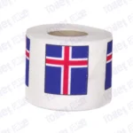 iceland flag printed on novelty toilet paper roll
