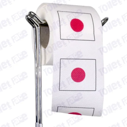 japan flag novelty toilet paper on a holder