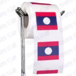 laos flag novelty toilet paper on a holder