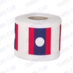 laos flag printed on novelty toilet paper roll