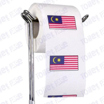 malaysia flag novelty toilet paper on a holder
