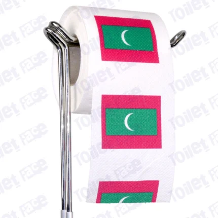 maldives flag novelty toilet paper on a holder