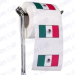 mexico flag novelty toilet paper on a holder