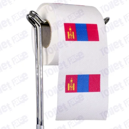 mongolia flag novelty toilet paper on a holder