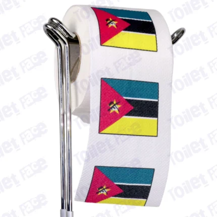 mozambique flag novelty toilet paper on a holder