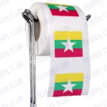 myanmar flag novelty toilet paper on a holder