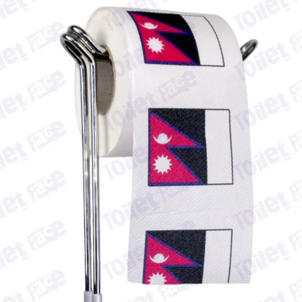 nepal flag novelty toilet paper on a holder