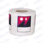 nepal flag printed on novelty toilet paper roll