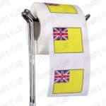 niue flag novelty toilet paper on a holder