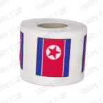 north korea flag printed on novelty toilet paper roll