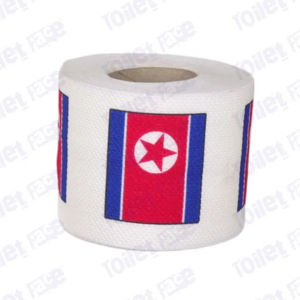north korea flag printed on novelty toilet paper roll