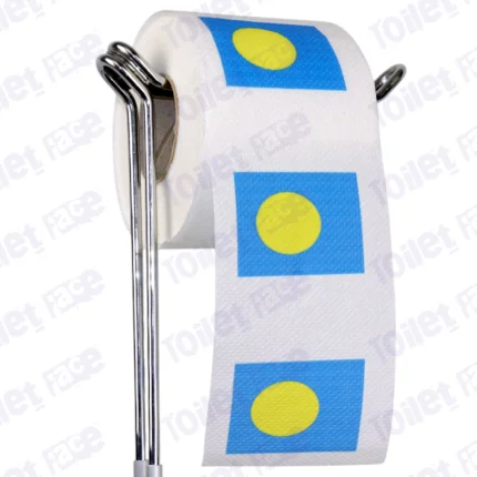 palau flag novelty toilet paper on a holder