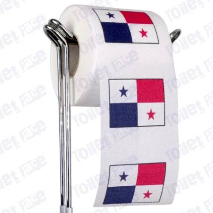 panama flag novelty toilet paper on a holder