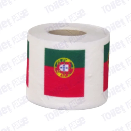 portugal flag printed on novelty toilet paper roll