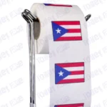 puerto rico flag novelty toilet paper on a holder