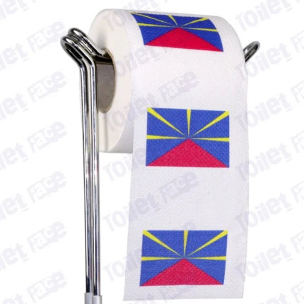 reunion flag novelty toilet paper on a holder