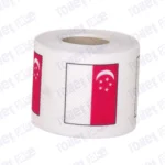 singapore flag printed on novelty toilet paper roll