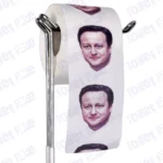 David Cameron Novelty Toilet Paper Product Image On A Stand