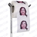 Dina Boluarte Novelty Toilet Paper Product Image On A Stand