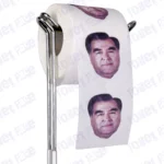 Emomali Rahmon Novelty Toilet Paper Product Image On A Stand