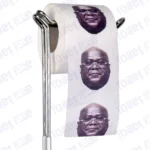 Félix Tshisekedi Novelty Toilet Paper Product Image On A Stand