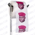 Ibrahim Traoré Novelty Toilet Paper Product Image On A Stand