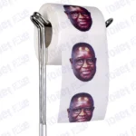 Julius Maada Bio Novelty Toilet Paper Product Image On A Stand
