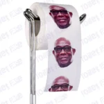 Keith Rowley Novelty Toilet Paper Product Image On A Stand