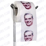 Luis Abinader Novelty Toilet Paper Product Image On A Stand