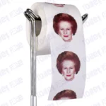 Margaret Thatcher Novelty Toilet Paper Product Image On A Stand